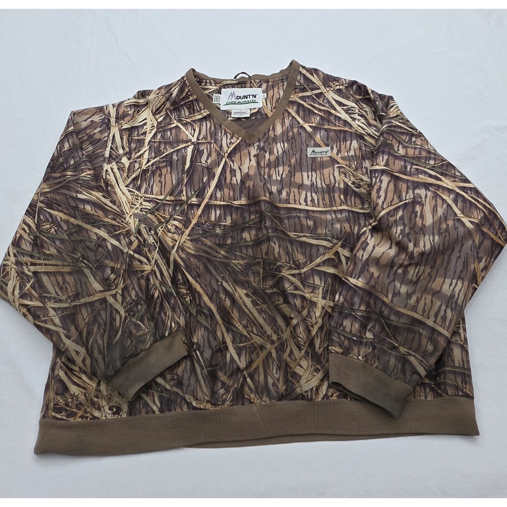 Mount'n Prairie Men's Mossy Oak Camouflage Pullover Windbreaker Size XXL